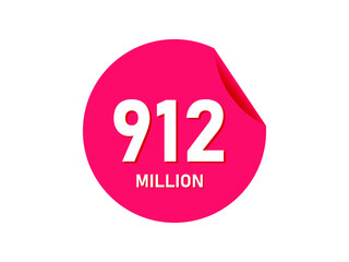 912 million texts on the white background