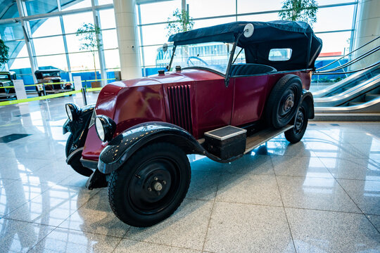 MOSCOW, RUSSIA - MAY 27, 2019: Renault NN built at year 1927 vintage car at the free of charge exhibition at the Moscow Domodedovo Airport