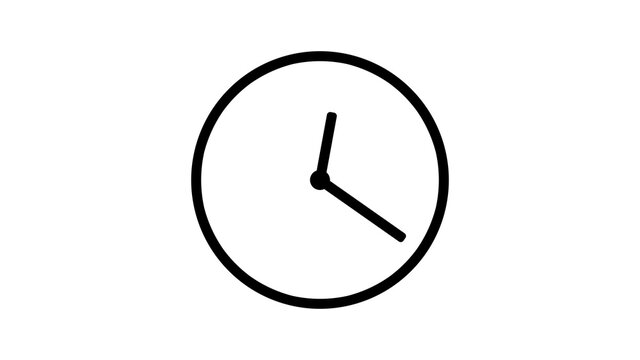 Time lapse of clock animaton. Fast speed timer with moving arrows on white background. Digital illustration. Timer