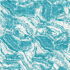 Aegean teal mottled swirl linen nautical texture background. Summer coastal living style home decor. Worn turquoise blue water effect dyed textile seamless pattern.