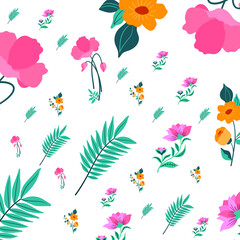 a set of vector flowers on a white background