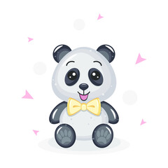 panda with yellow bow tie