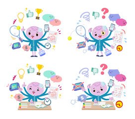 マルチタスクをこなすヘビの女の子のセット