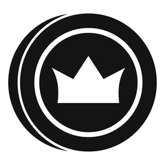 Crown token icon simple vector. Badge emblem
