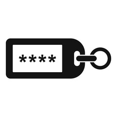 Password badge icon simple vector. Secure defense