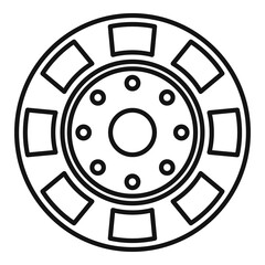 Obraz premium Casino chip icon outline vector. Poker game