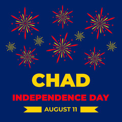 Chad Independence Day typography poster. National holiday celebrate on August 11. Easy to edit vector template for banner, flyer, sticker, greeting card, postcard