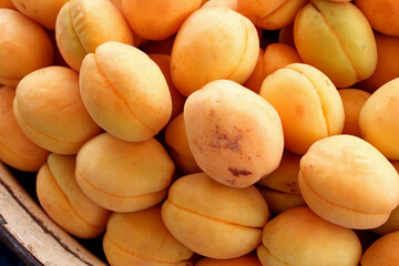 apricots on a market stall