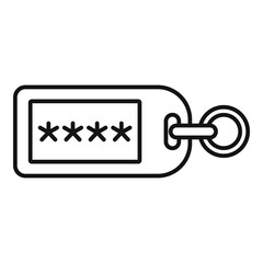 Password badge icon outline vector. Secure defense