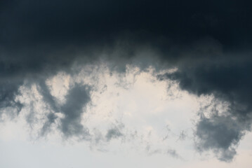 Dramatic sky with stormy clouds. Nature background. Soft focus