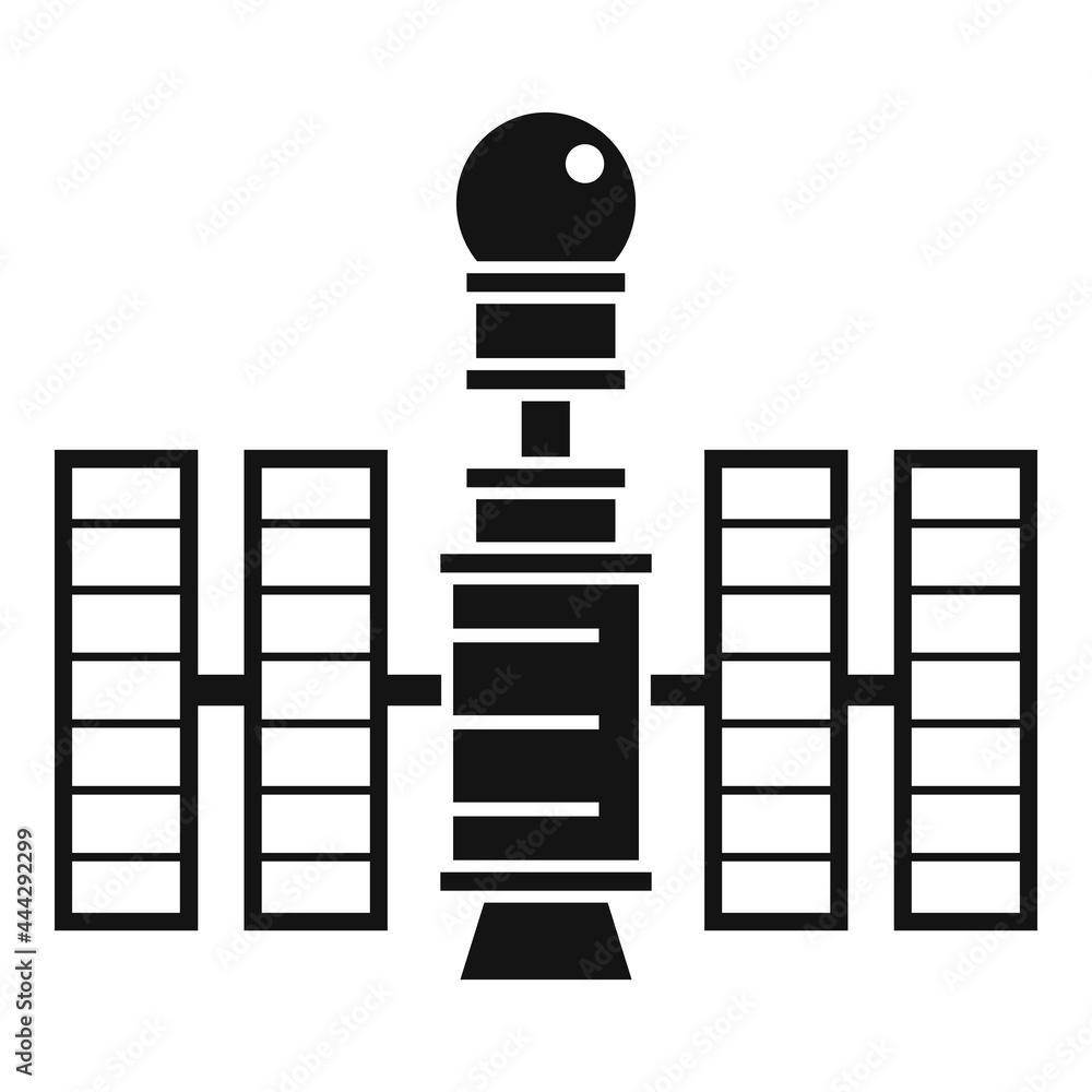 Poster future space station icon simple vector. planet spaceship