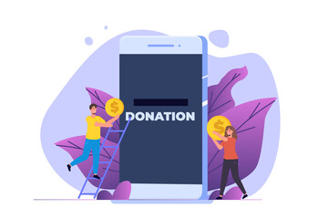 Crowdfunding and investment into idea concept. Vector illustration.