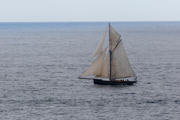 Ship on sea in Brittany France