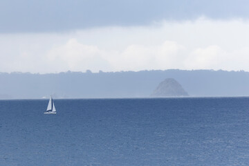 Ship on sea in Brittany France