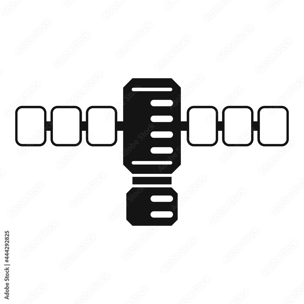 Poster base space station icon simple vector. galaxy planet spaceship