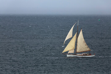 Fototapeta premium Ship on sea in Brittany France