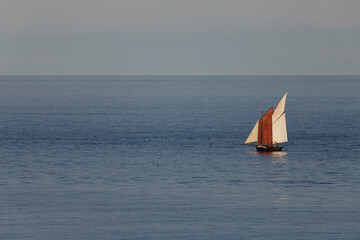Naklejka premium Ship on sea in Brittany France