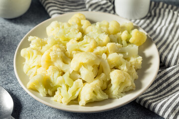 Homemade Organic Steamed Cauliflower