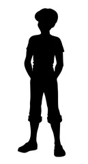 Pretty small girl. Vector drawing sketch