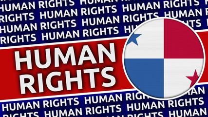Panama Circular Flag with Human Rights Titles - 3D Illustration