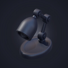 3d rendering Black Study Lamp Illustration