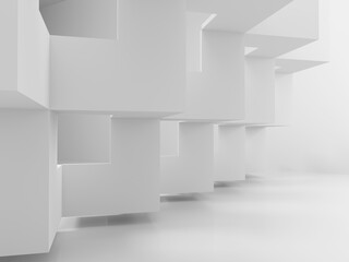 Abstract white interior background, 3d render