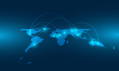 World map connection background. Map vector design. Technology communication connecting.
