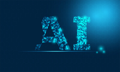 Ai backgroung blue technology.abstract text texture.