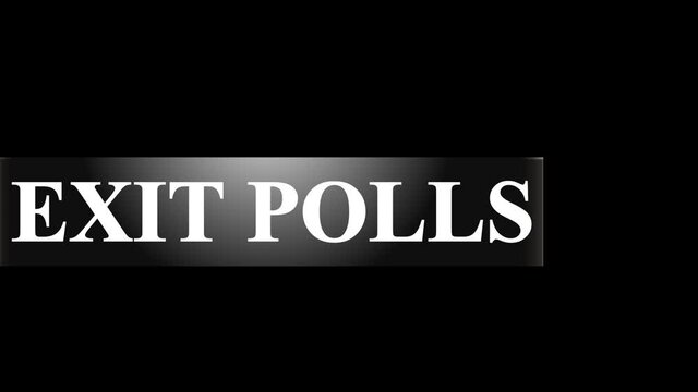 Exit polls lower third for news and media in high resolution available in alpha matte channel ( transparent channel ).