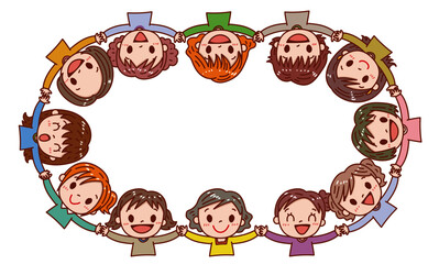 輪になっている女性