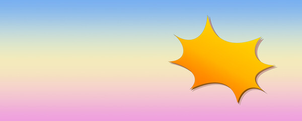 Yellow banner graphic design on pastel