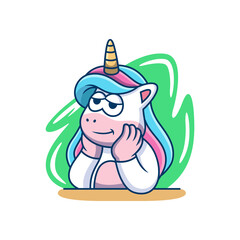 Unicorn Fall In Love. Animal Vector Icon Illustration, Isolated on Premium Vector