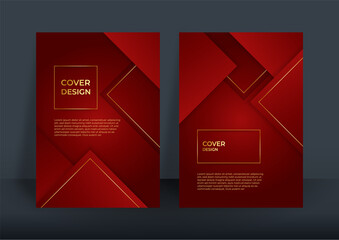 Dark red cover abstract background. Abstract red background minimal, abstract creative overlap digital background, modern landing page concept vector.