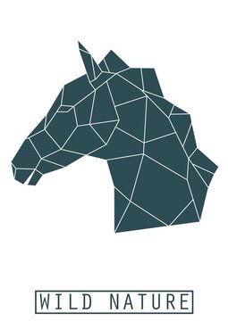 HORSE HEAD LOW POLY BACKGROUND ANIMALS WILD NATURE 