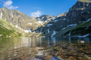 Plakat Black Pond Gasienicowy beautiful clean lake in the Polish Tatra Mountains.