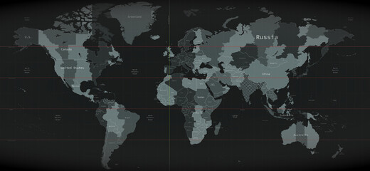 Dark themed World Map