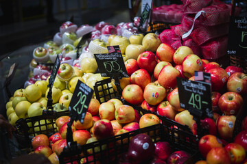 fruits and vegetables in market