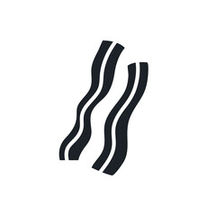 Bacon strips silhouette. Ham silhouette. Black isolated silhouettes. Fill solid icon. Modern glyph design. Vector illustration. Meat products. Food ingredients