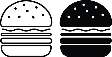 Simple Burger Icon Clipart Set