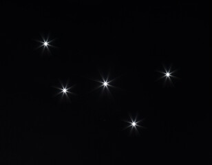 constellation Cassiopeia in black space