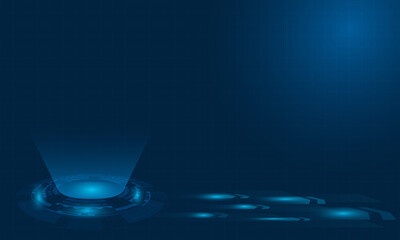 Technology background blue vector.Futuristic hitechnology design.
