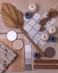 mood board color palette for interior design and decor