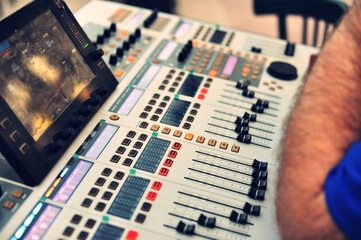 image of an professional audio mixer outdoor