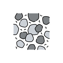 Crushed stone olor line icon. Road construction.