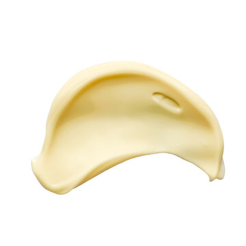 Mayonnaise Drop And Splash. White Sause Isolated Stain Top View. Elements For Design In Food Or Cosmetic Sphere. High Resolution Photo.