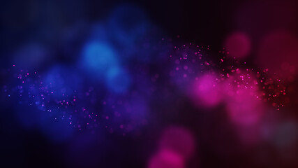 Abstract Magic Sweet Dark Shiny Red And Blue Colorful Blurred Bokeh Lights And Glitter Dust Background Design