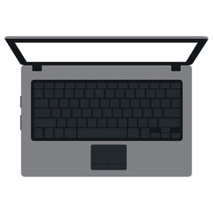 Laptop computer technology vector illustration design equipment screen. Notebook computer modern Pc icon business isolated white. Blank laptop desktop office object with keyboard. Personal device icon