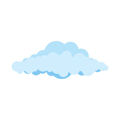 Cloud icon vector weather illustration blue design nature. Cloudscape fluffy abstract icon cartoon air. Symbol cloud isolated white environment shape element concept. Curve cumulus simplicity heaven
