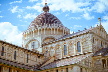Fototapeta na wymiar with Duomo di Pisa in Pisa, Italy