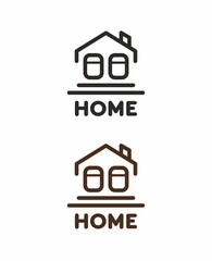 Vector emblem with a house. Design element for real estate, renovation, interior. Logo for real estate agency. House icon.